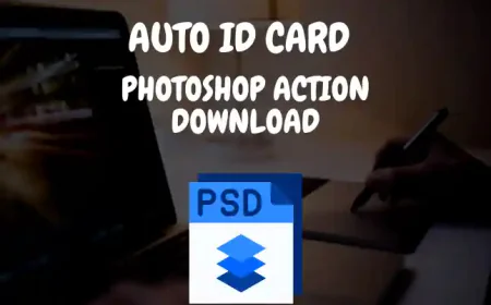 Auto ID Card Photoshop Action Download करे