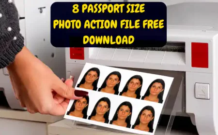 8 Passport size Photo Action File Free download